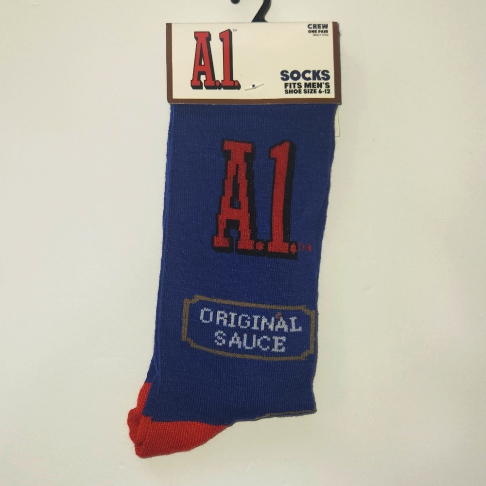 A1 Sauce Crew Socks/ Graphic Novelty Crew Socks